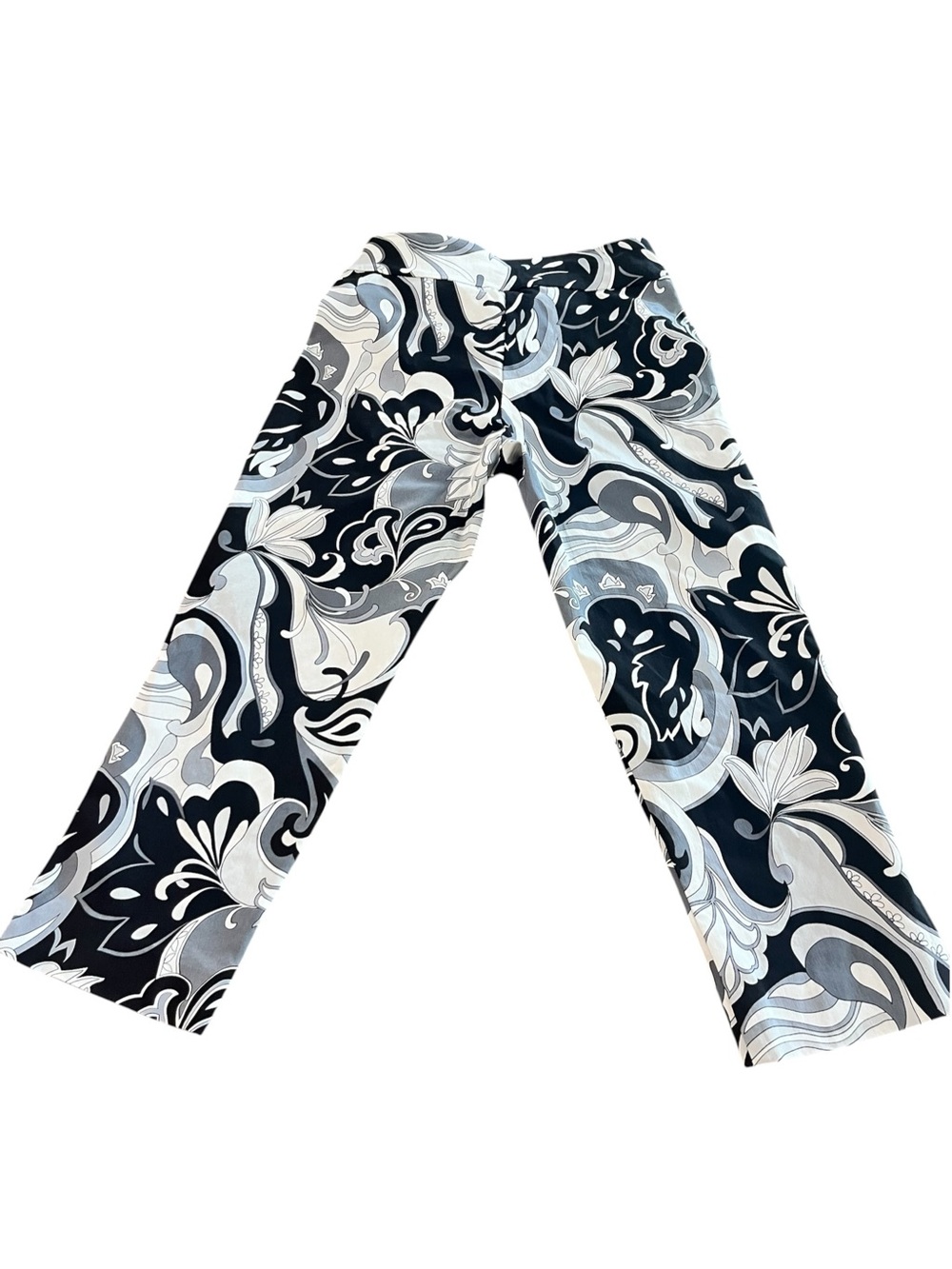 Crazy Larry Black White Op Art Capri Pants Size 0
